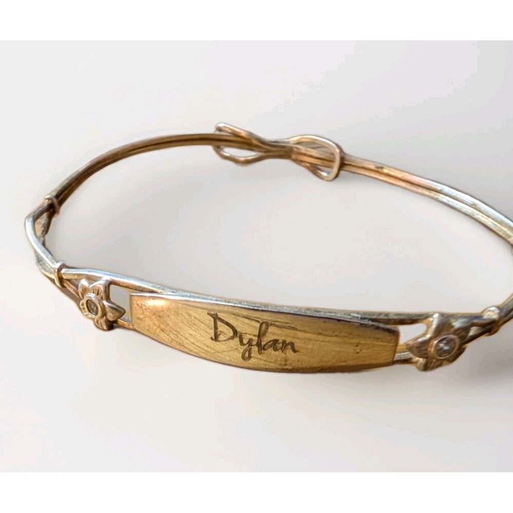 VTG Kiddie Kraft 925 Sterling Silver Name Plate DYLAN‎ bangle bracelet UNISEX